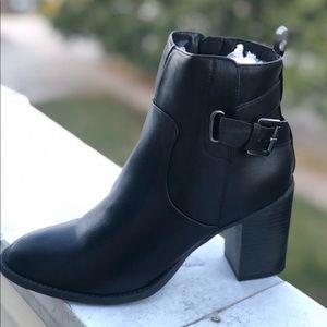 Charlotte Russe Black leather ankle boots